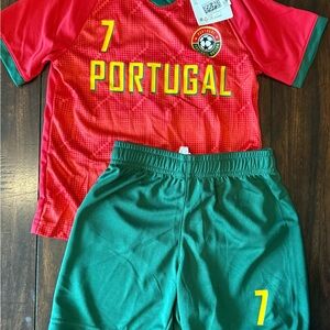 H&M: Portugal Kids Soccer Jersey Set - Red and Green
